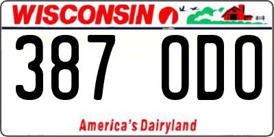 WI license plate 387ODO