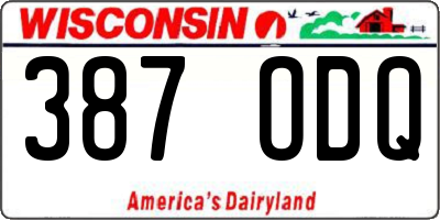WI license plate 387ODQ