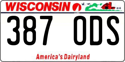 WI license plate 387ODS