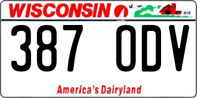 WI license plate 387ODV