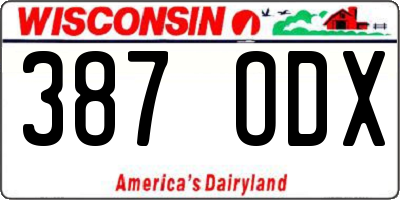 WI license plate 387ODX