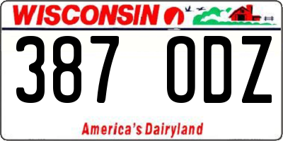 WI license plate 387ODZ