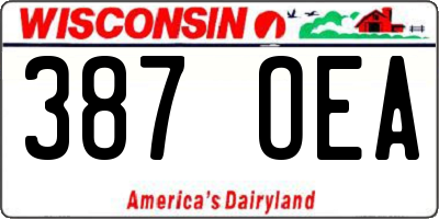 WI license plate 387OEA