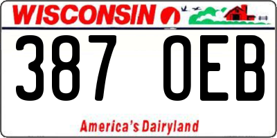 WI license plate 387OEB