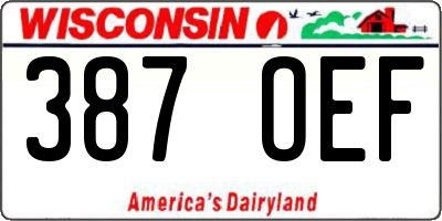 WI license plate 387OEF