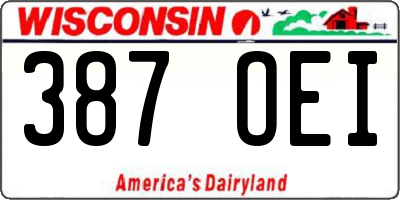 WI license plate 387OEI