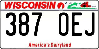 WI license plate 387OEJ