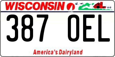 WI license plate 387OEL