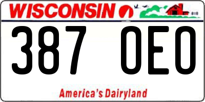 WI license plate 387OEO