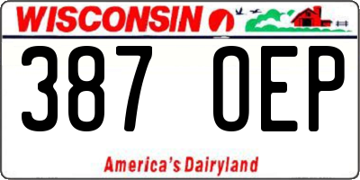 WI license plate 387OEP