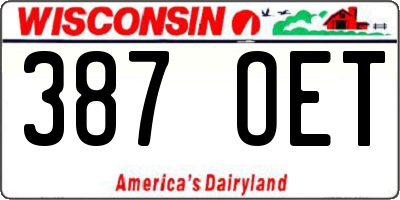 WI license plate 387OET