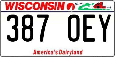 WI license plate 387OEY
