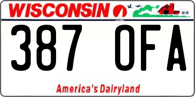 WI license plate 387OFA