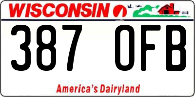 WI license plate 387OFB