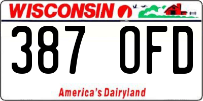 WI license plate 387OFD