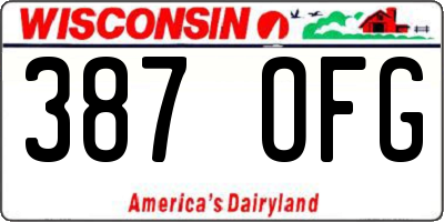 WI license plate 387OFG