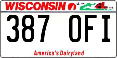 WI license plate 387OFI