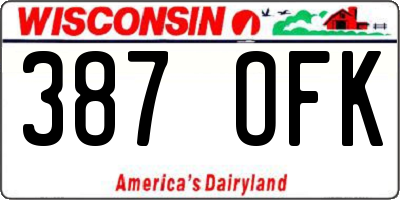 WI license plate 387OFK