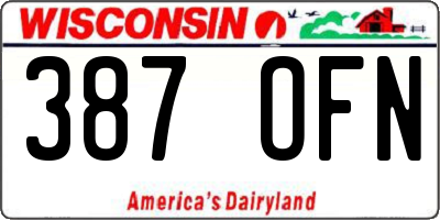 WI license plate 387OFN
