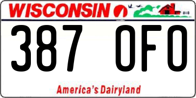 WI license plate 387OFO