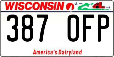 WI license plate 387OFP