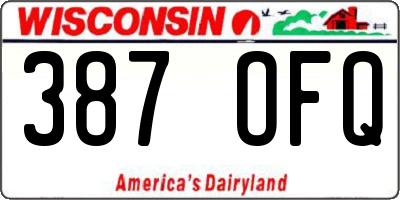 WI license plate 387OFQ