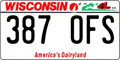 WI license plate 387OFS