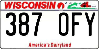 WI license plate 387OFY