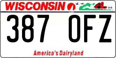 WI license plate 387OFZ
