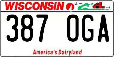 WI license plate 387OGA