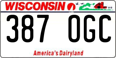 WI license plate 387OGC