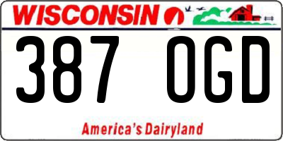 WI license plate 387OGD