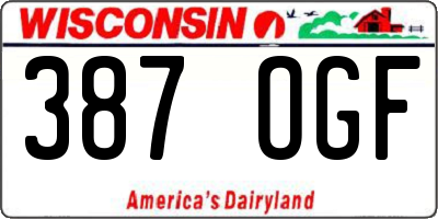 WI license plate 387OGF
