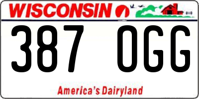 WI license plate 387OGG