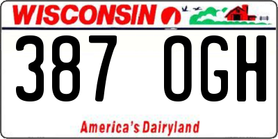 WI license plate 387OGH