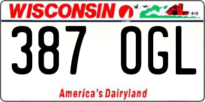WI license plate 387OGL