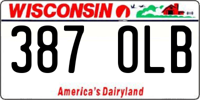 WI license plate 387OLB