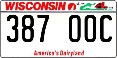 WI license plate 387OOC