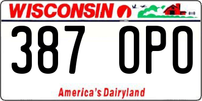 WI license plate 387OPO