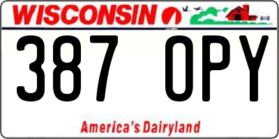 WI license plate 387OPY