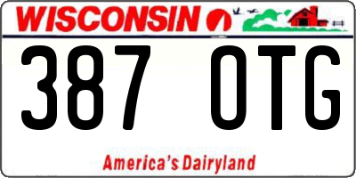 WI license plate 387OTG