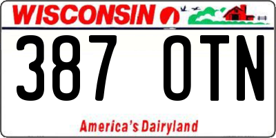 WI license plate 387OTN