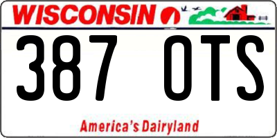 WI license plate 387OTS