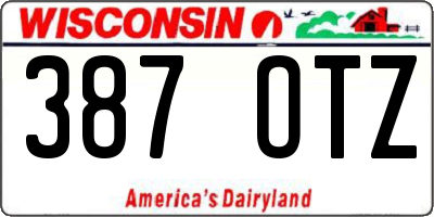 WI license plate 387OTZ