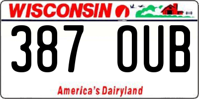 WI license plate 387OUB