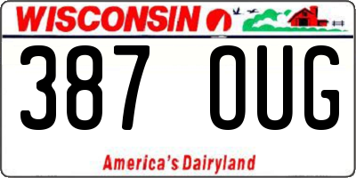 WI license plate 387OUG
