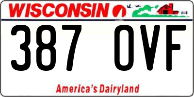 WI license plate 387OVF