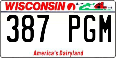 WI license plate 387PGM
