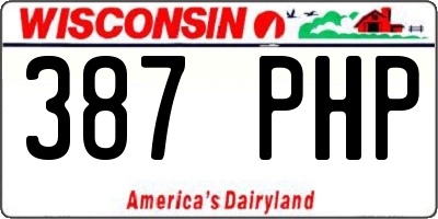 WI license plate 387PHP