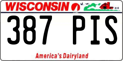 WI license plate 387PIS
